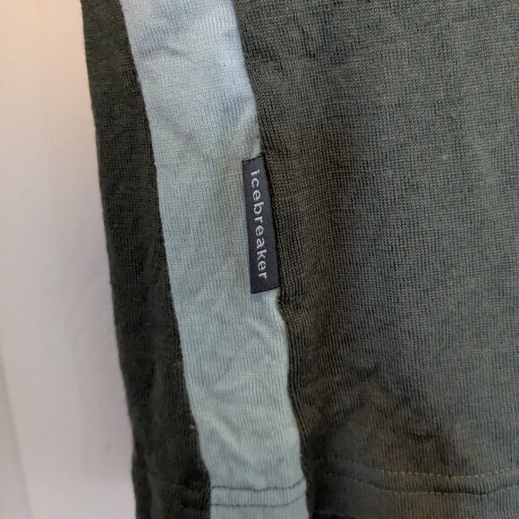 Icebreaker Bodyfit 260 Merino Wool 1/4 Zip Sweater Womens Large Green Mock Neck - Picture 7 of 10